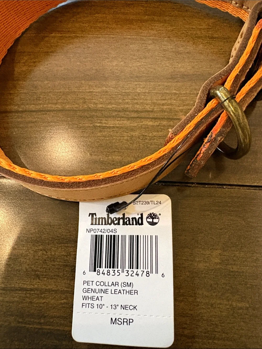 New Timberland Leather Dog Collar